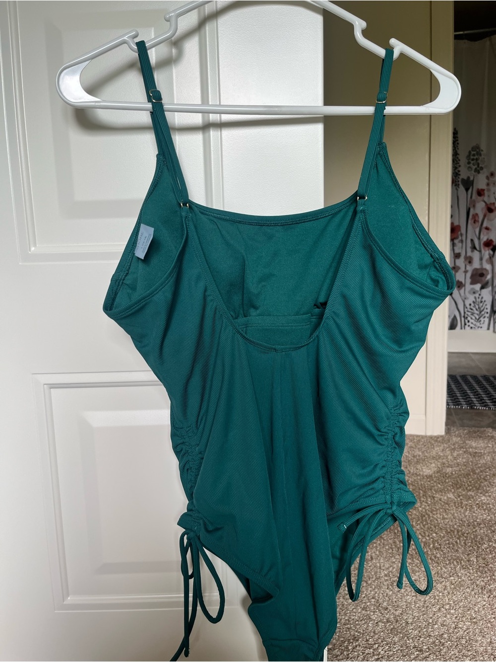 Teal Ruched-Side Bathing Suit - Picture 2 of 2